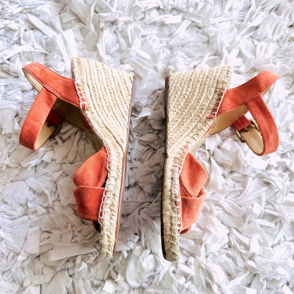 Splendid Fairfax Coral Soft Suede Leather Espadrille Wedge Heel - Picture 7 of 10